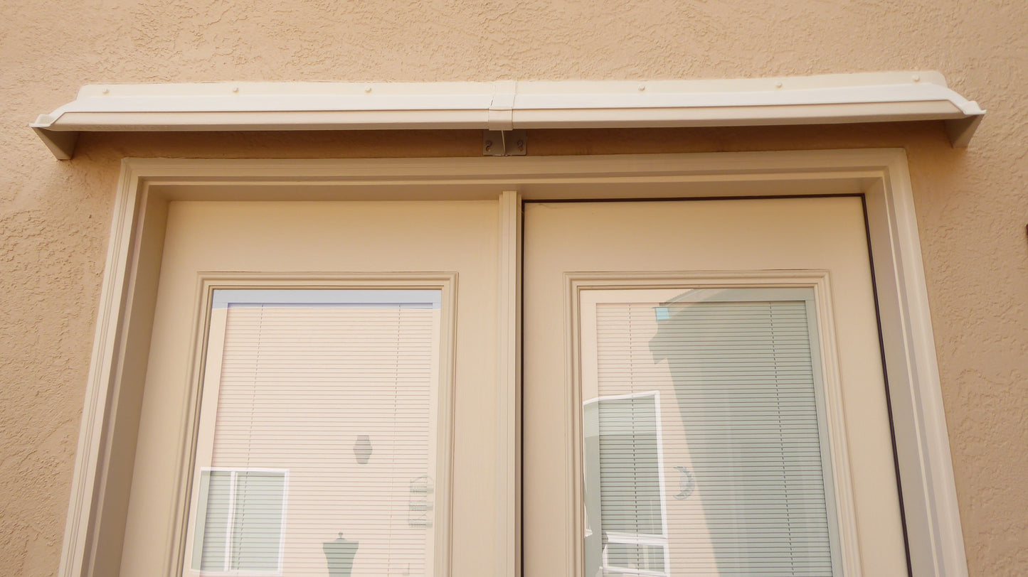 Rain Diverter for French Door - Stop Above Door Leaks. Integral Gutter Diverts Water Away From Doors - EXTENDED WIDTH 56-76 Inch Rain Diverters