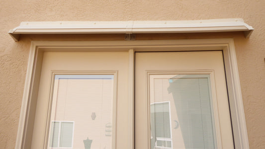 Rain Diverter for French Door - Stop Above Door Leaks. Integral Gutter Diverts Water Away From Doors - EXTENDED WIDTH 56-76 Inch Rain Diverters