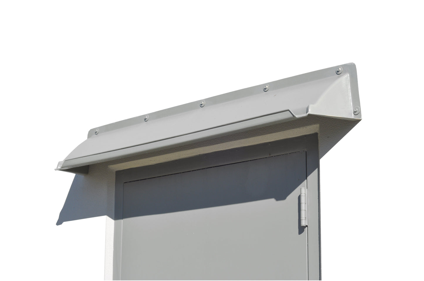 Door rain diverter over door in almond color protecting house from leaks and drips