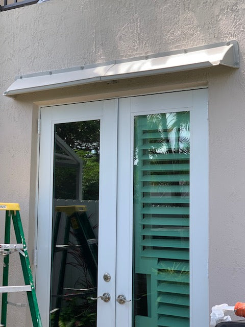 Rain Diverter for French Door - Stop Above Door Leaks. Integral Gutter Diverts Water Away From Doors - EXTENDED WIDTH 56-76 Inch Rain Diverters