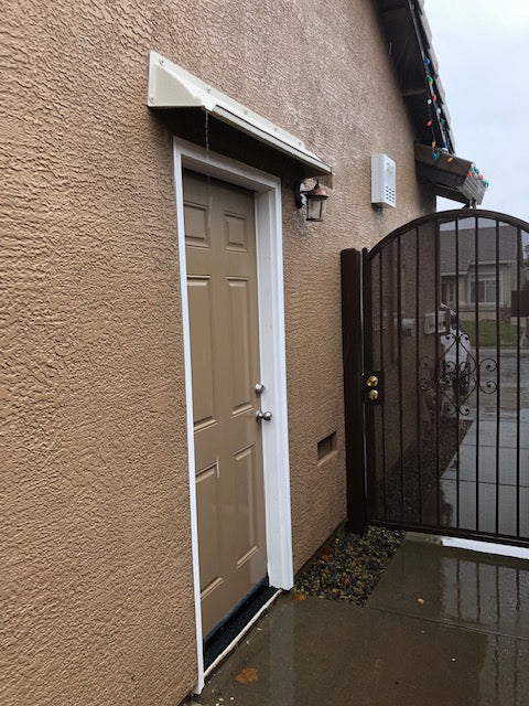 Door Rain Guard for House - Overhead door rain guard with gutter stops leaks and drips. STANDARD WIDTH 52 Inch